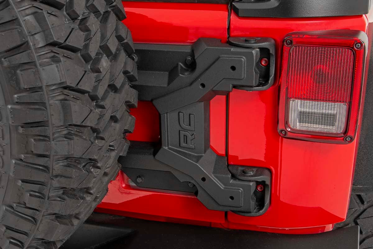 Jeep Wrangler Heavy Duty Tire Carrier - Rough Country - Hinged - '07-'10